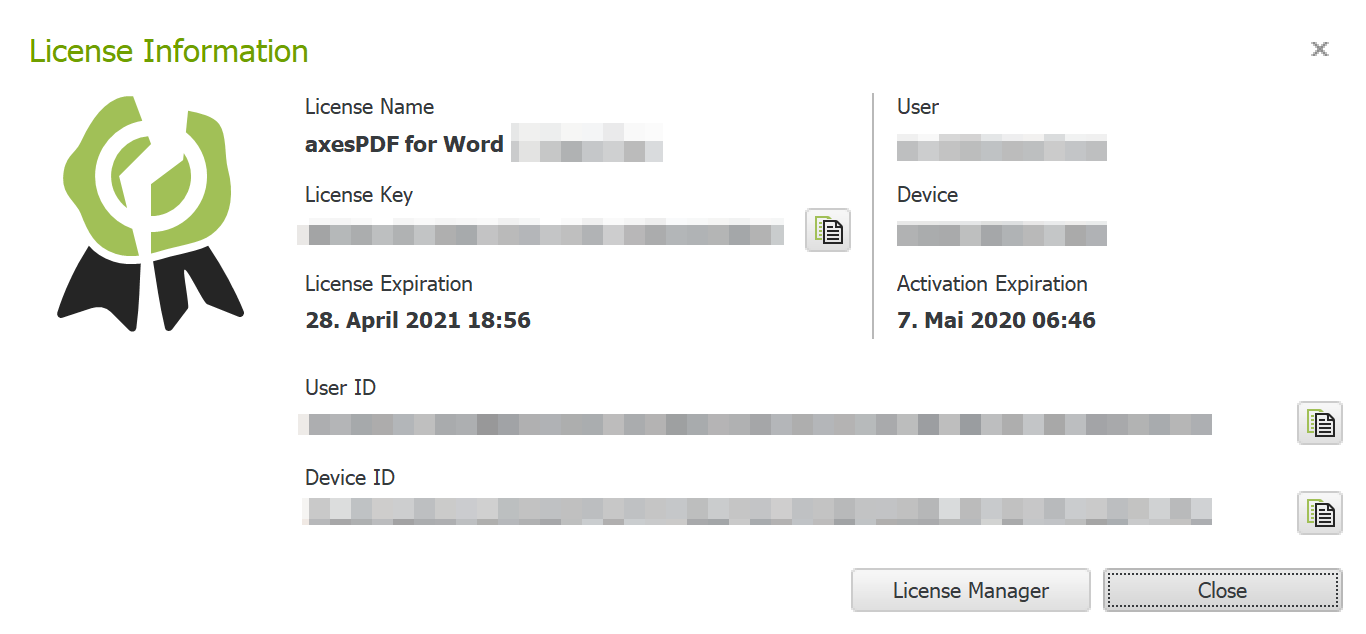 Screenshot axesPDF QuickFix card 
