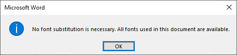 Word-Dialogbox: No font substitution